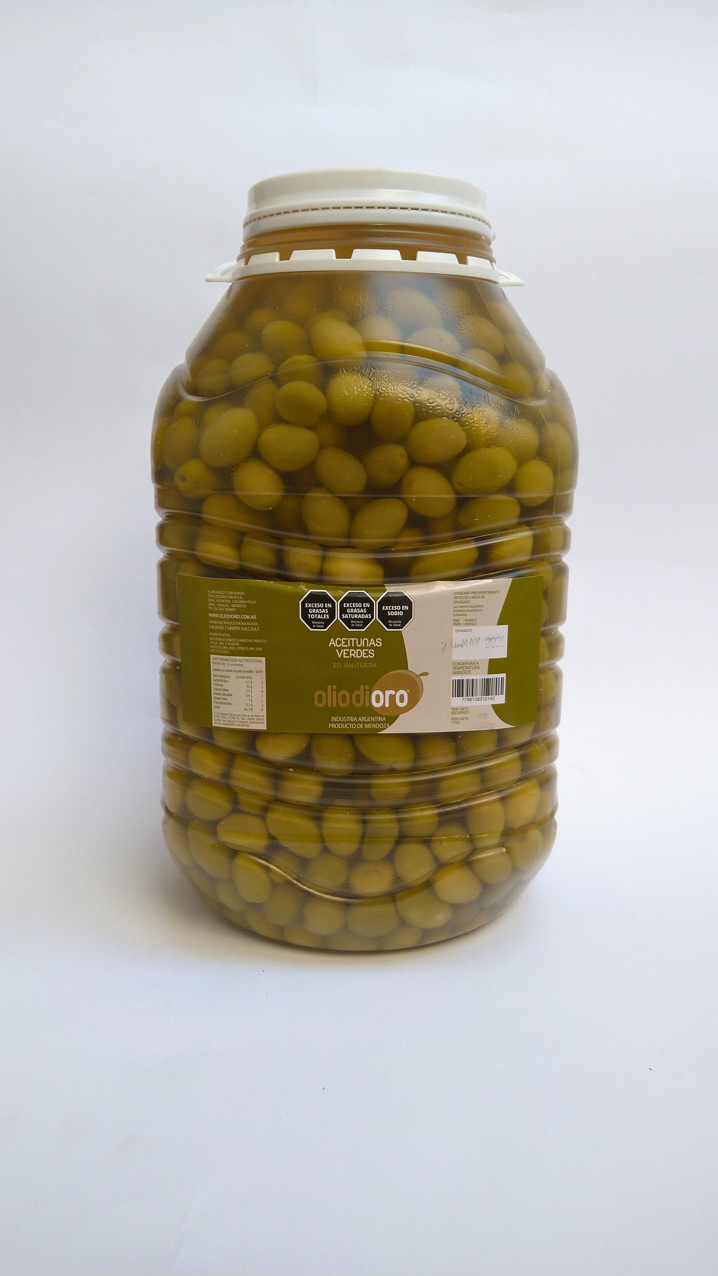 Aceitunas verdes en salmuera N 1. 5 kg.