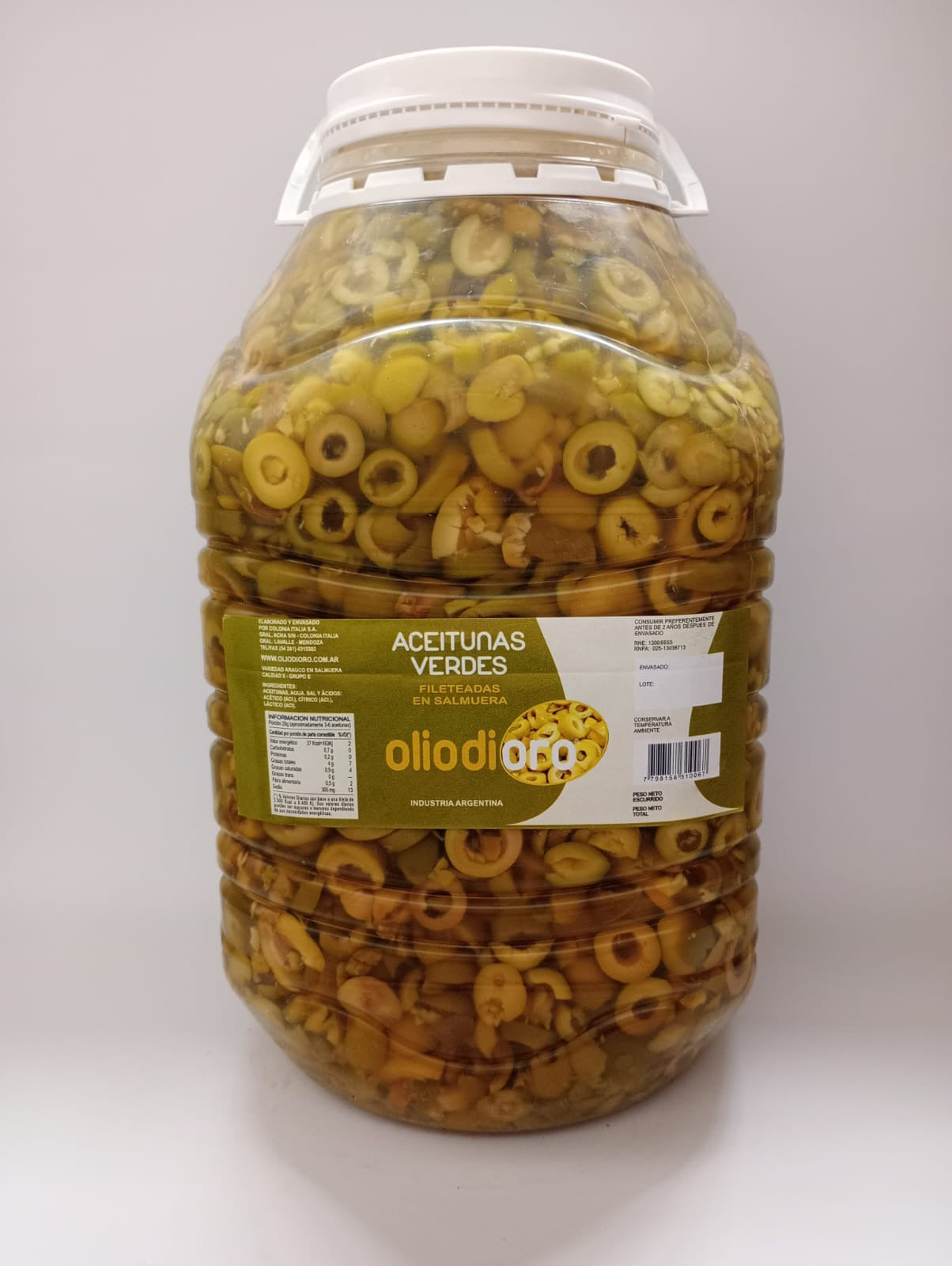 Aceitunas verdes fileteadas 5 kg