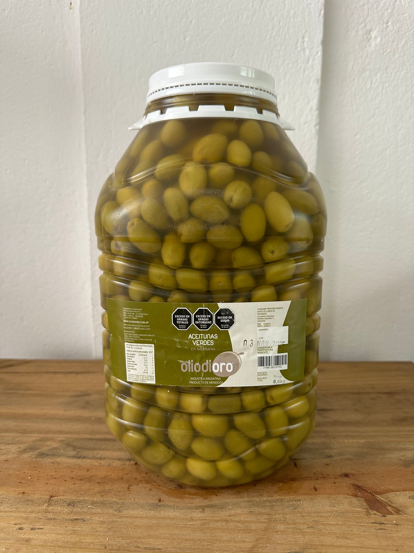 Aceitunas verdes en salmuera N 1. 5 kg.